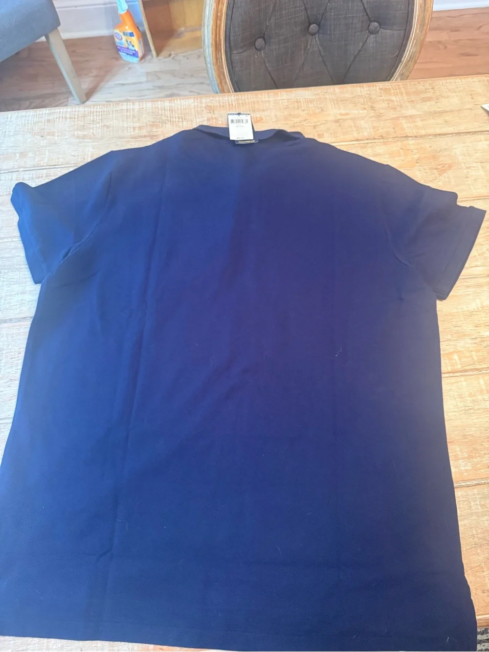 Ralph Lauren Navy Polo Shirt with Yellow Embroidered Pony & Polo patch